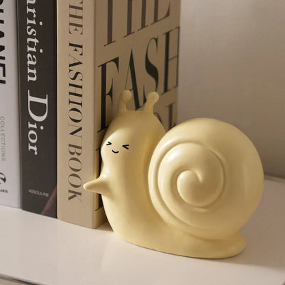 Smooth Smiley Snail Ceramic Bookends