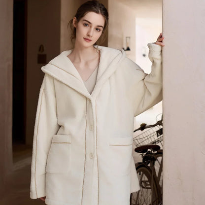 Plush Contrast Stitch Fleece Pajama Set