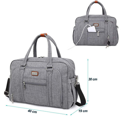 Diaper Bag Tote, WELAVILA Large Convertible Baby Bags with Changing Pad & Insulated Pockets for Mom & Dad, Unisex Multifunction Travel Diaper Tote (Gray) Baby Products Diaper Bags Diapering Totes