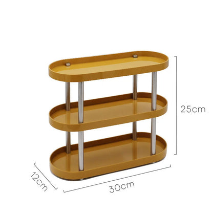 Smooth Color Block ABS Tiered Vanity Tray