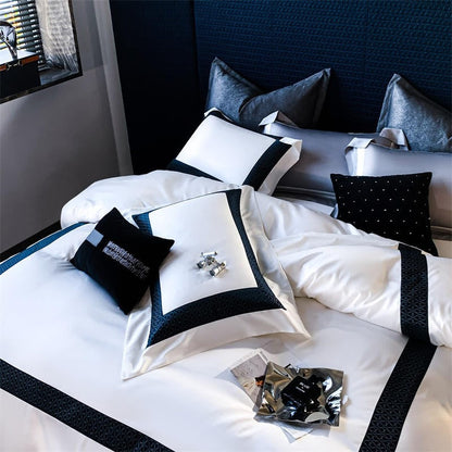 Sablier White Luxury Egyptian Cotton Bedding Set