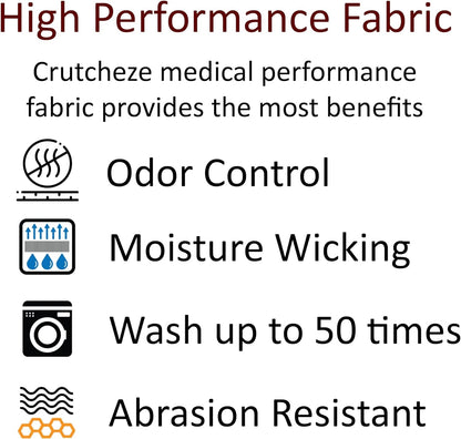 Crutcheze Premium USA Made Crutch Pad and Hand Grip Covers | Comfortable Underarm Padding Washable Breathable Moisture Wicking Odor Reducing- Accessories for Adult & Youth Crutches (Black) Canes Crutch Accessories Crutch Pads Crutches & Accessories Medical Supplies & Equipment Mobility & Daily Living Aids Mobility Aids & Equipment