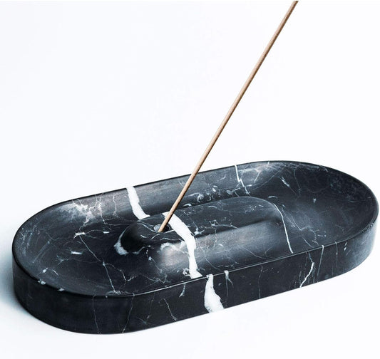 Black Marble Incense Holder | Incense Burner | Incense Tray with Ash Catcher | Marble Decor | Palo Santo Holder, 17Cm X 8Cm X 2Cm Home & Kitchen Home Décor Products Home Fragrance Incense & Incense Holders Incense Holders