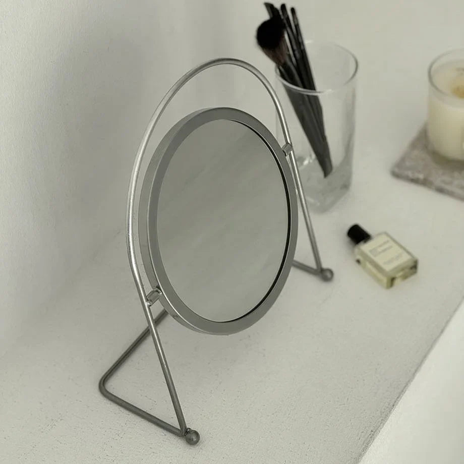 Matte Metal Swivel Desktop Mirror