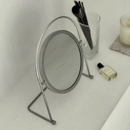 Matte Metal Swivel Desktop Mirror