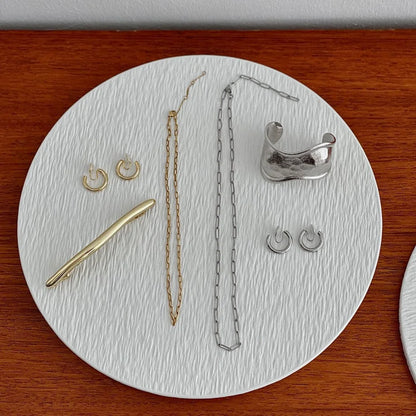 Textured Wabi-Sabi Ceramic Jewelry Tray