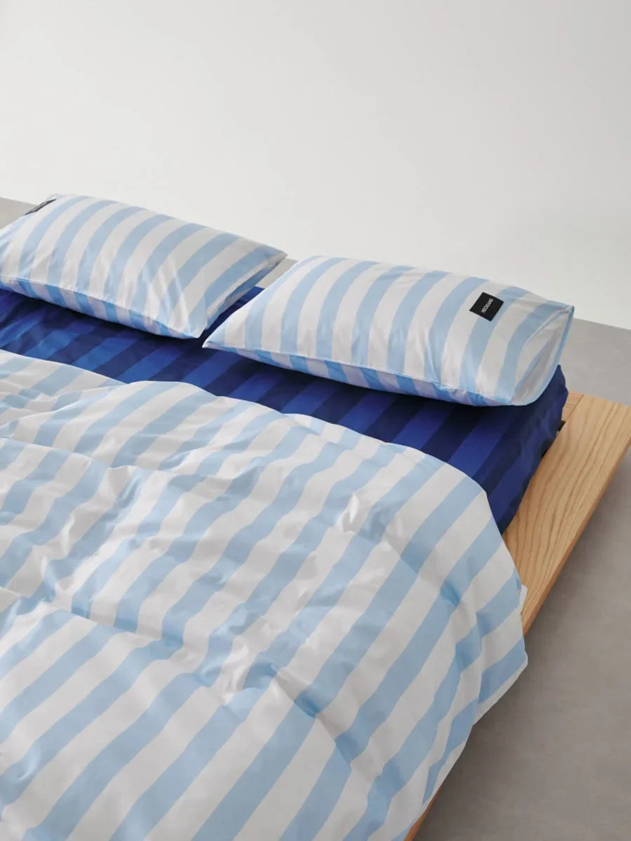 Soft Washed Wide Striped Cotton Bedding Set