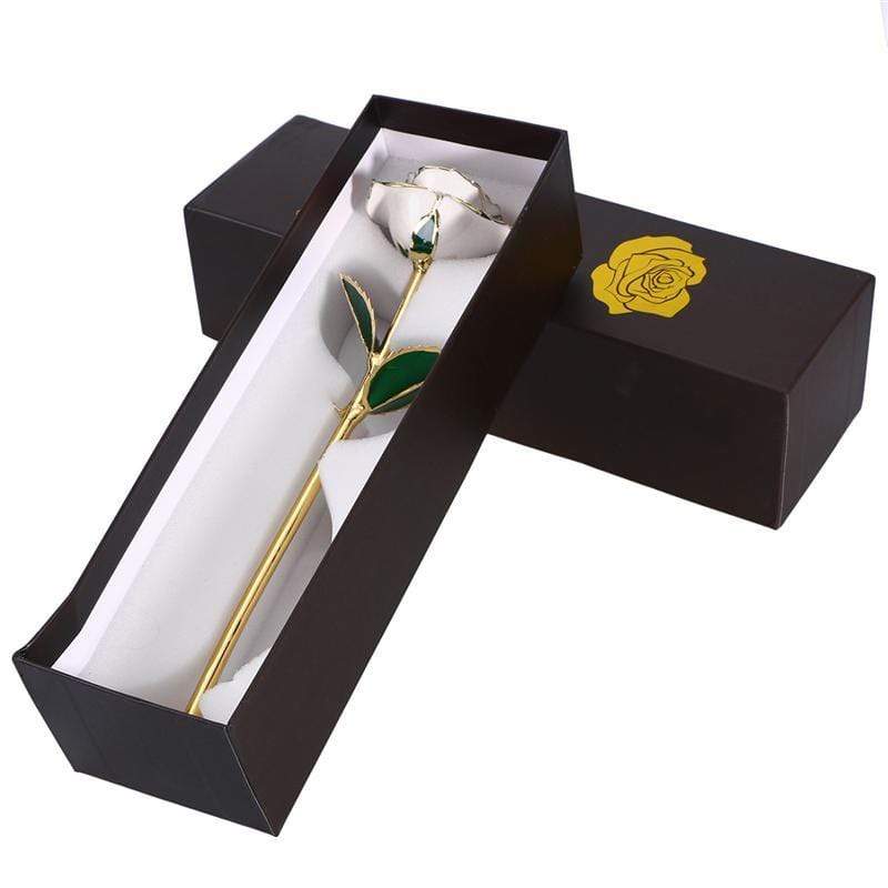 Rosa Eterna Mergulhada em Ouro 24k