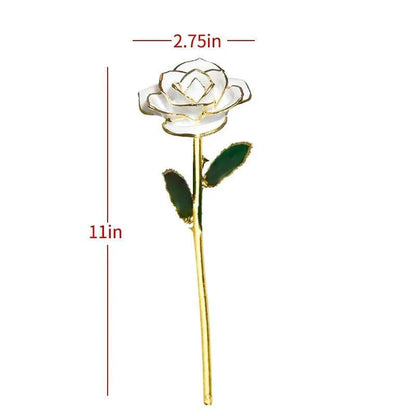 Rosa Eterna Mergulhada em Ouro 24k