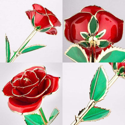 Rose éternelle trempée dans de l'or 24 carats