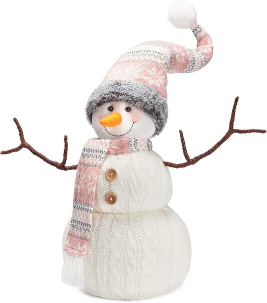 Christmas 2023 Animated Snowman Decorations, Xmas Handmade Plush Ornaments for Indoor, Home and Holiday, Present for Family and Friends Collectible Dolls Home & Kitchen Home Décor Accents Home Décor Products