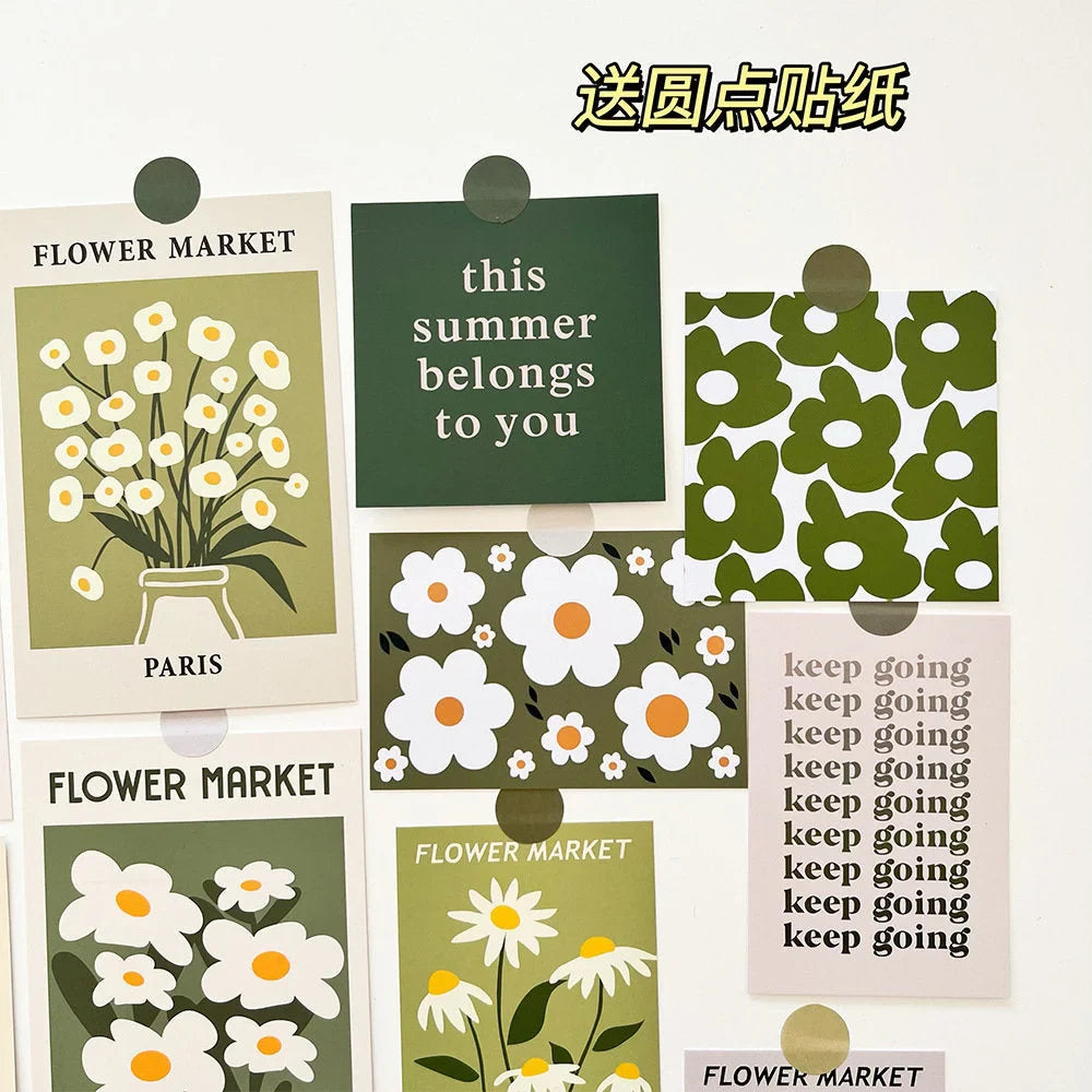 Matte Botanical Daisy & Quote Cardstock Wall Collage Kit