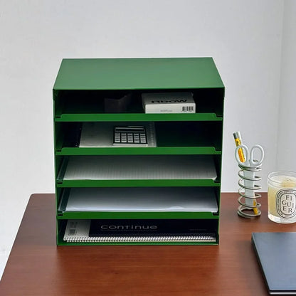 Sleek Solid Color Metal Desktop Organizer