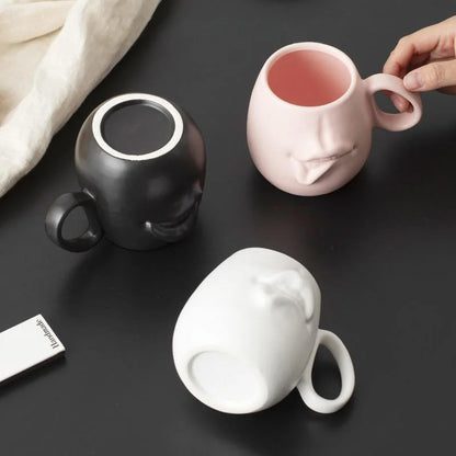 Sculptural Abstract Face Ceramic Mug