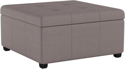 Christopher Knight Home Gdfstudio Christopher Knight Home Carlsbad Fabric Storage Ottoman, Dark Grey 35.00”D X 35.00”W X 18.50”H Furniture Home & Kitchen Living Room Furniture Ottomans