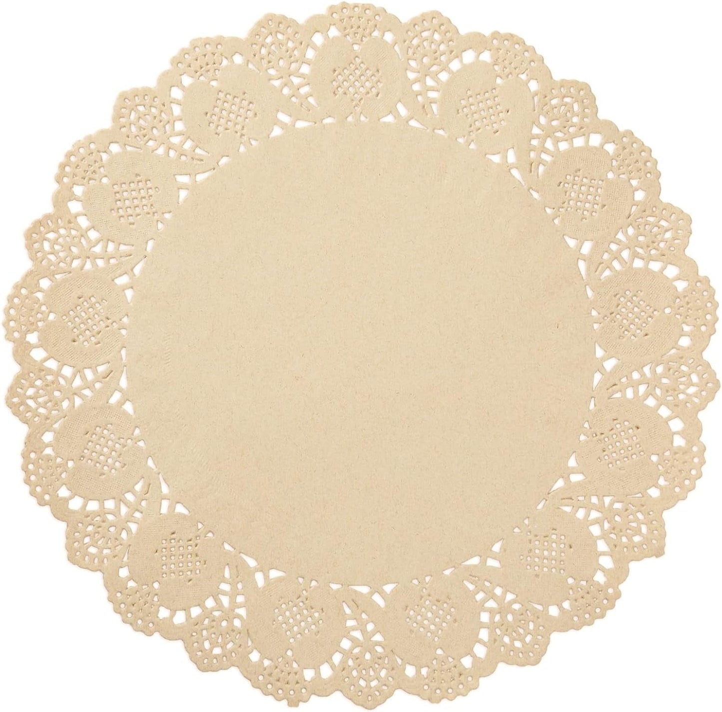 Juvale 250 Pack round Paper Placemats for Cakes, Desserts, Light Brown Doilies for Food, Formal Events (12 In) Disposable Table Covers Doilies Home & Kitchen Kitchen & Dining Kitchen & Table Linens