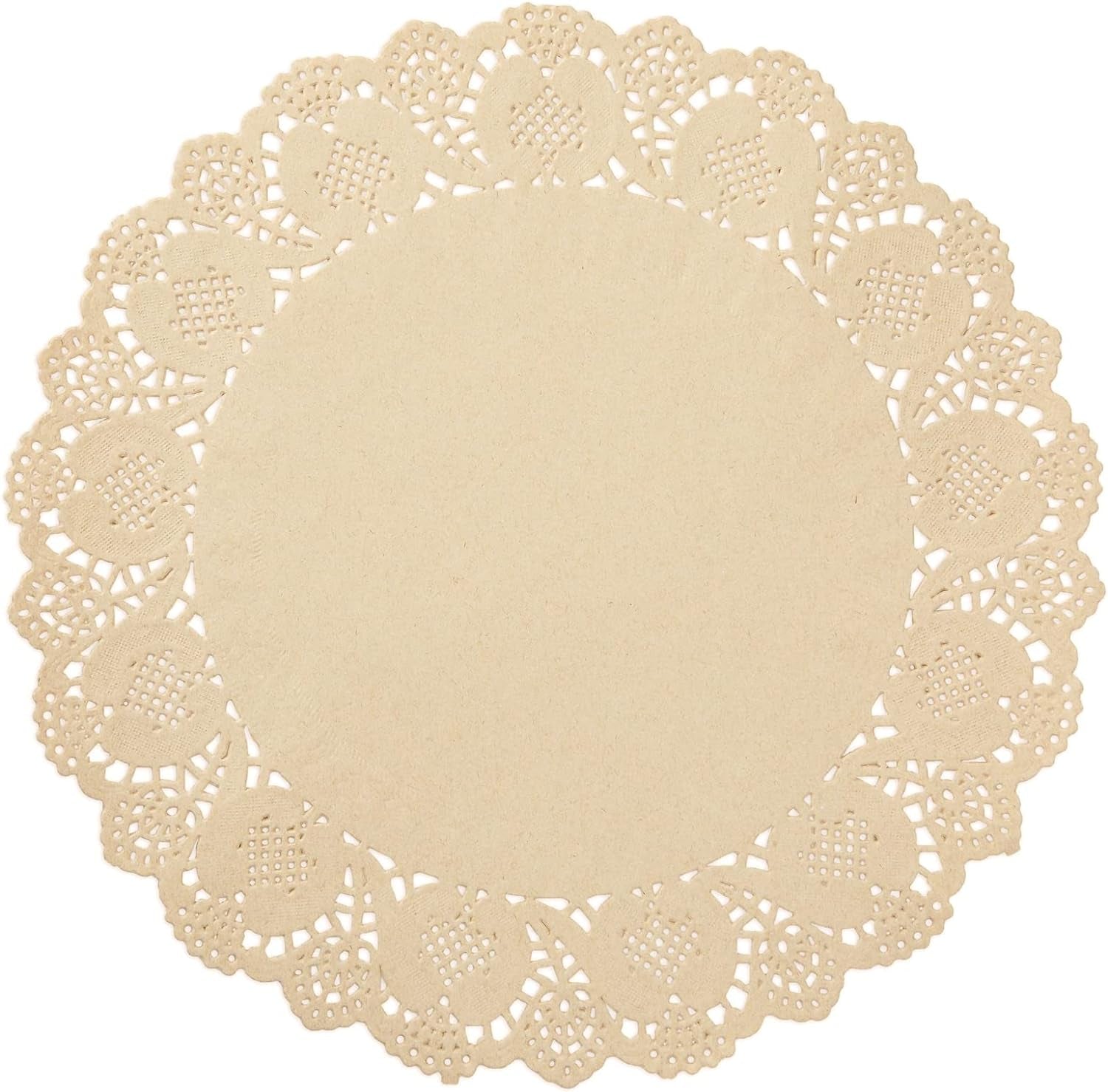 Juvale 250 Pack round Paper Placemats for Cakes, Desserts, Light Brown Doilies for Food, Formal Events (12 In) Disposable Table Covers Doilies Home & Kitchen Kitchen & Dining Kitchen & Table Linens