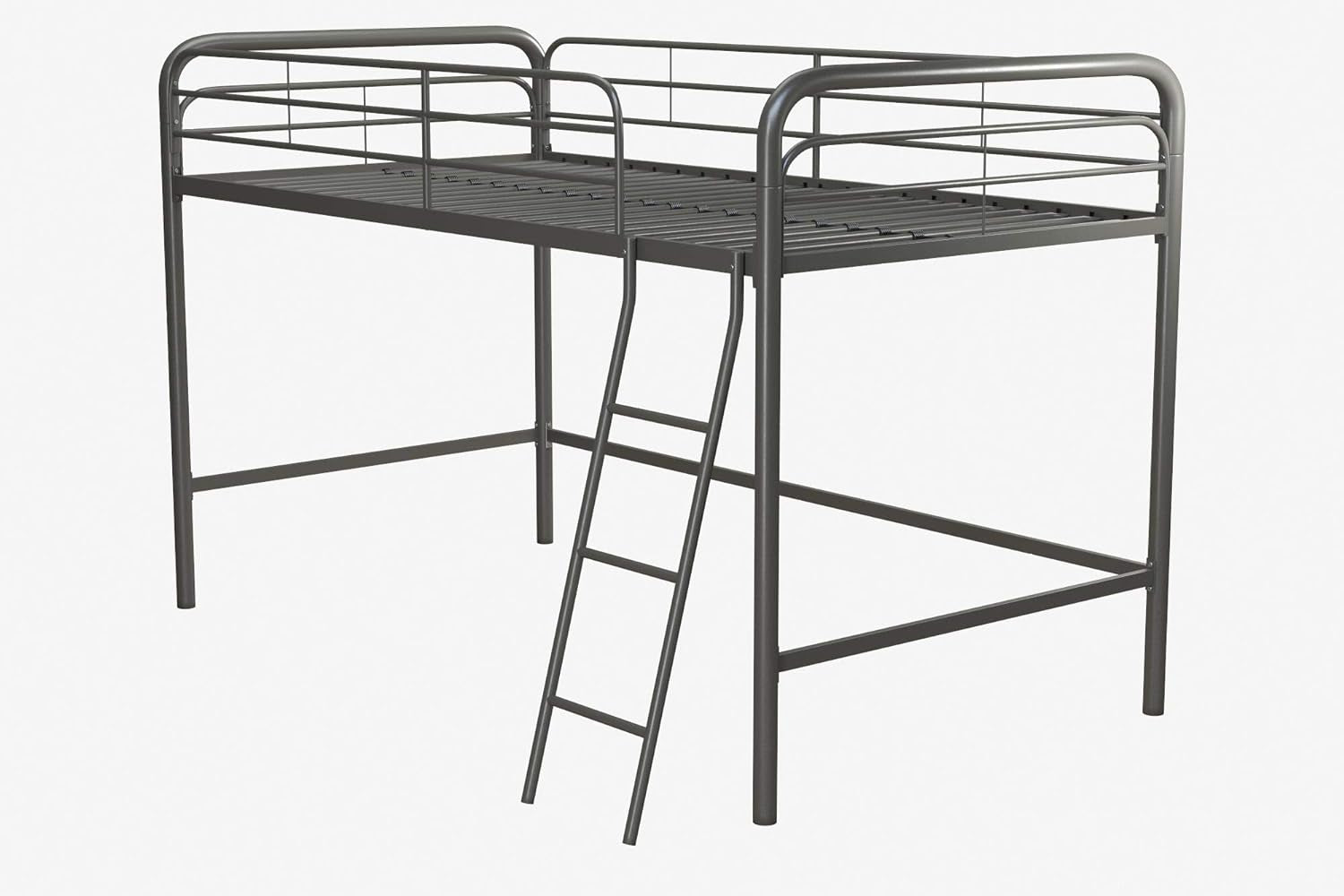 DHP Junior Loft Bed Frame with Ladder, Twin, Silver Bedroom Furniture Beds Frames & Bases Furniture Home & Kitchen