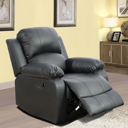 Black Leather Recliner Chair, Maunal Reclining Chair Living Room Furntiure Set for Home/Office/Apartment - 1 Piece Chairs Furniture Home & Kitchen Living Room Furniture