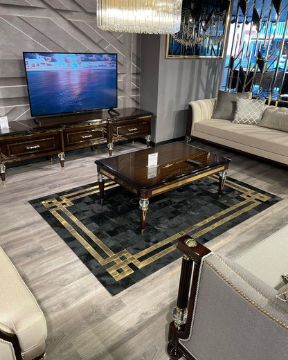Tinera Handcrafted Flatweave Natural Leather Rug
