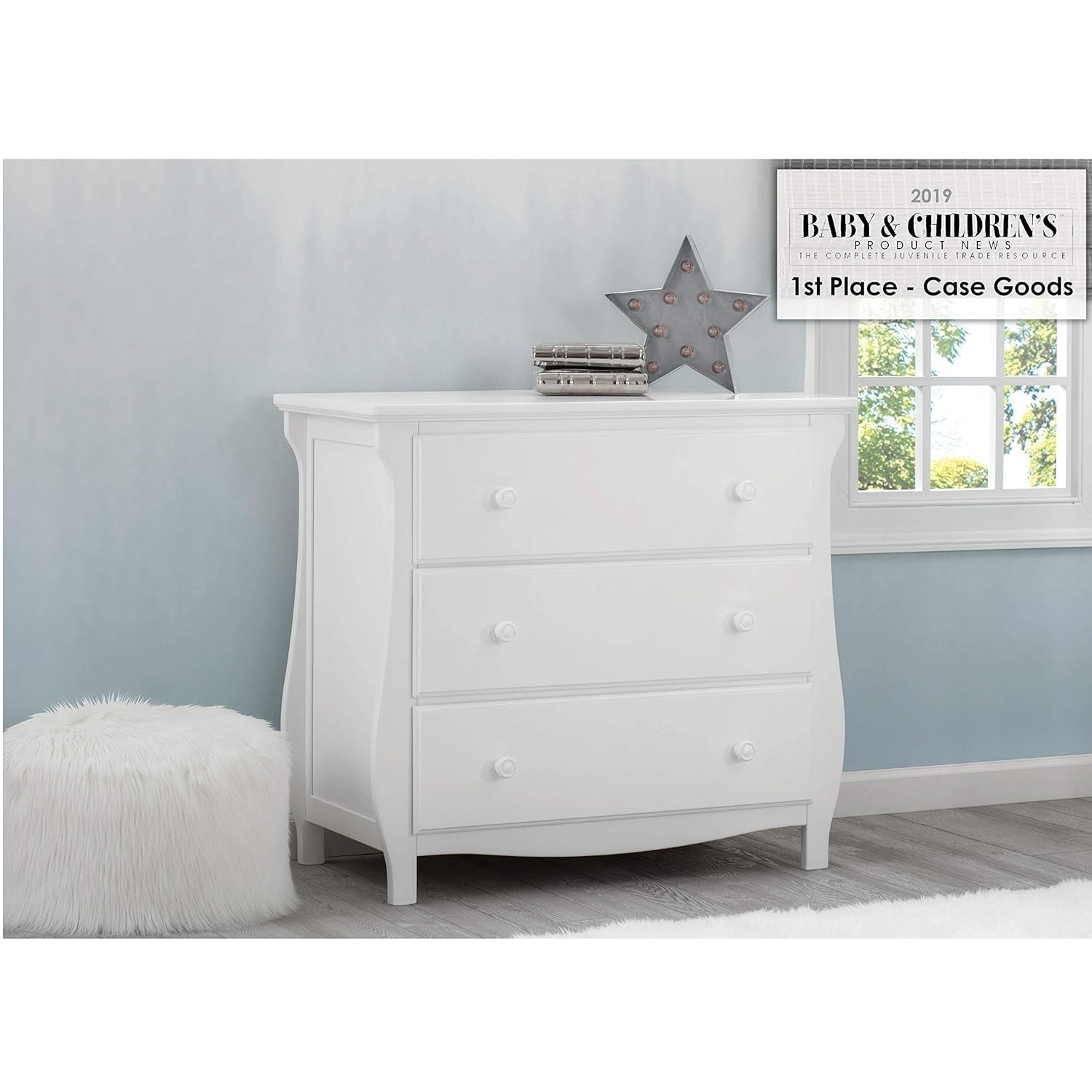 Lancaster 3 Drawer Dresser with Changing Top, Greenguard Gold Certified, Bianca White Baby Products Changing & Dressing Chests & Dressers Furniture Nursery