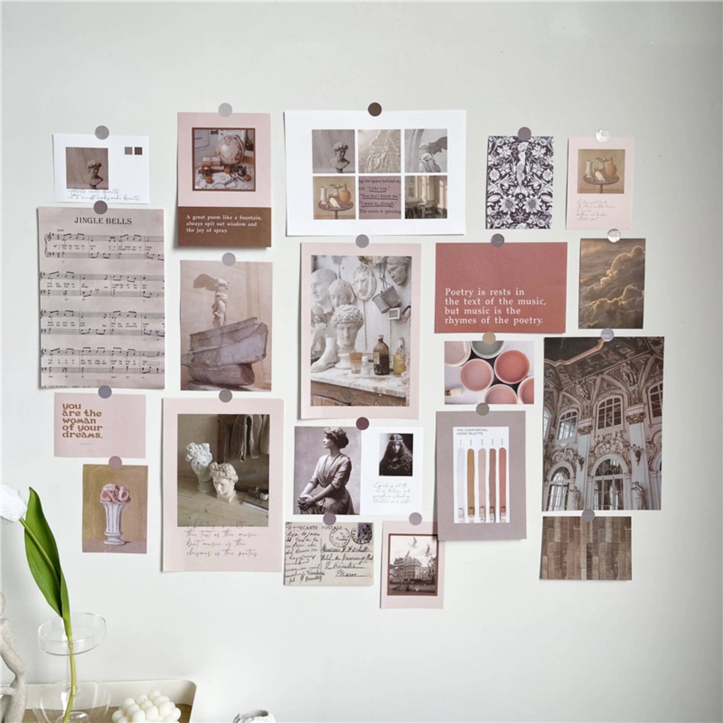 Vintage Academia Kraft Paper Wall Collage Kit