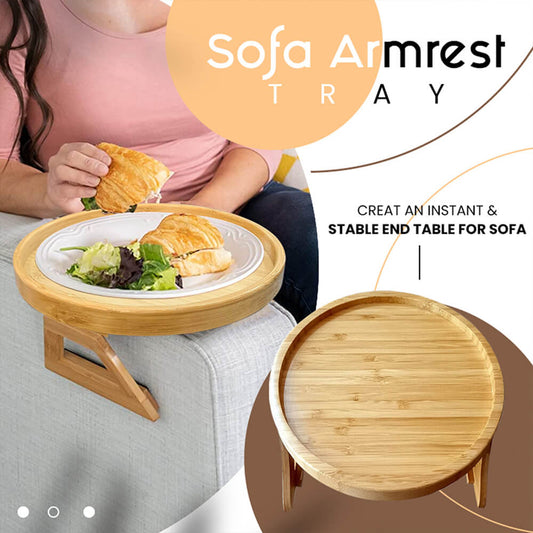 Sofa Arm Clip Wood Tray