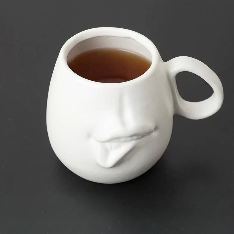 Sculptural Abstract Face Ceramic Mug