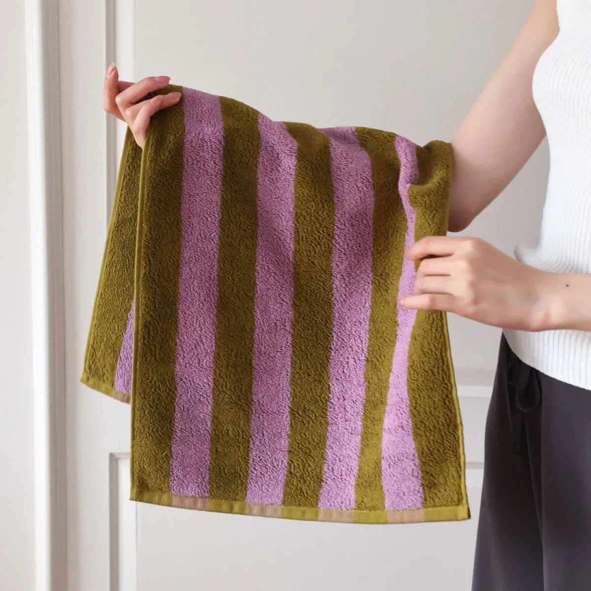 Plush Bold Striped Cotton Towel