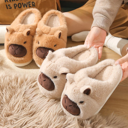 Fuzzy Capybara Plush Polyester House Slippers