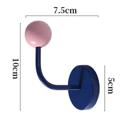 Smooth Color Block Metal Decorative Hooks