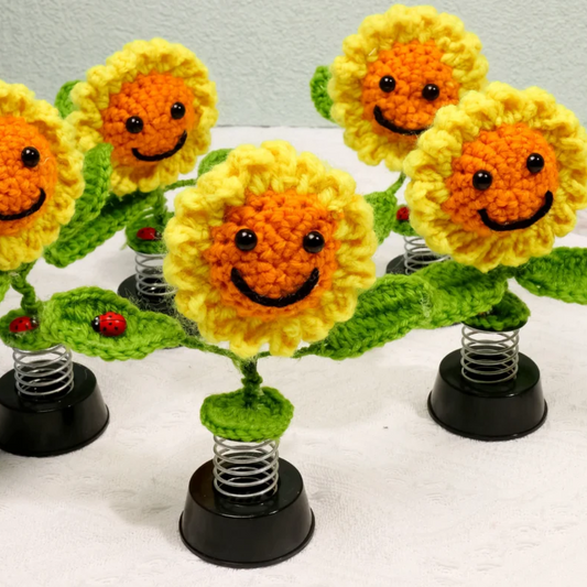 Car Dashboard Crochet Sunflower