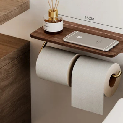 Walnut-Style Metal Tissue and Paper Towel Holder