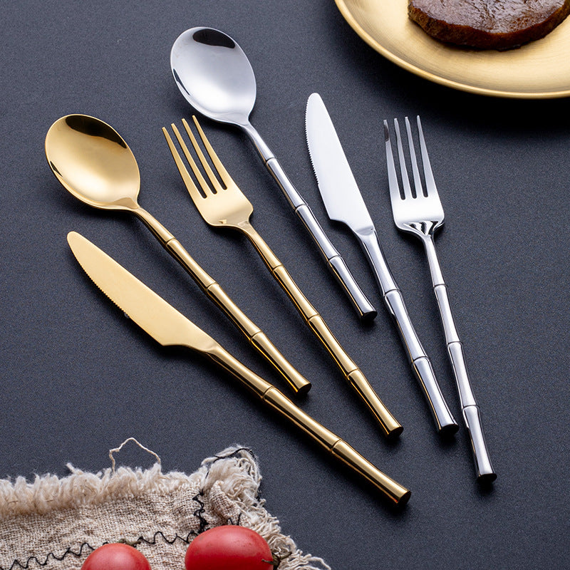 Aldomara Bamboo Gold Cutlery Set