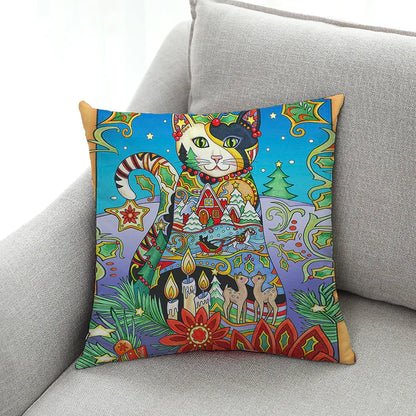 Kitty Oil Painting Cushion Covers