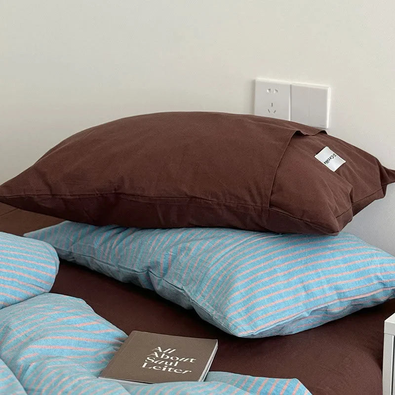 Soft Pinstripe Washed Cotton Bedding Set