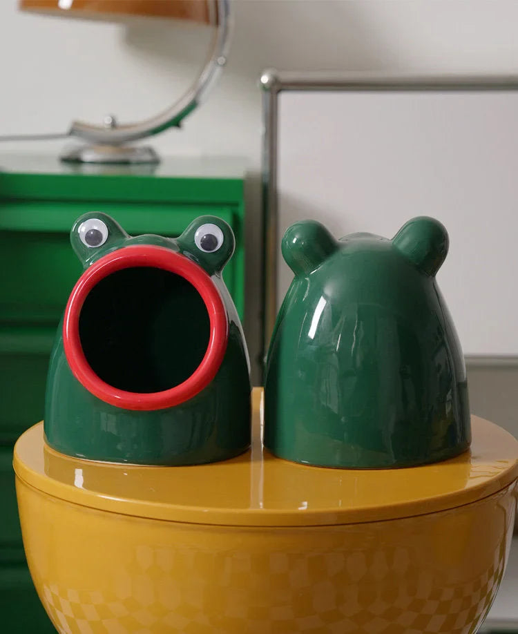 Glossy Googly Eye Frog Ceramic Catchall Tray