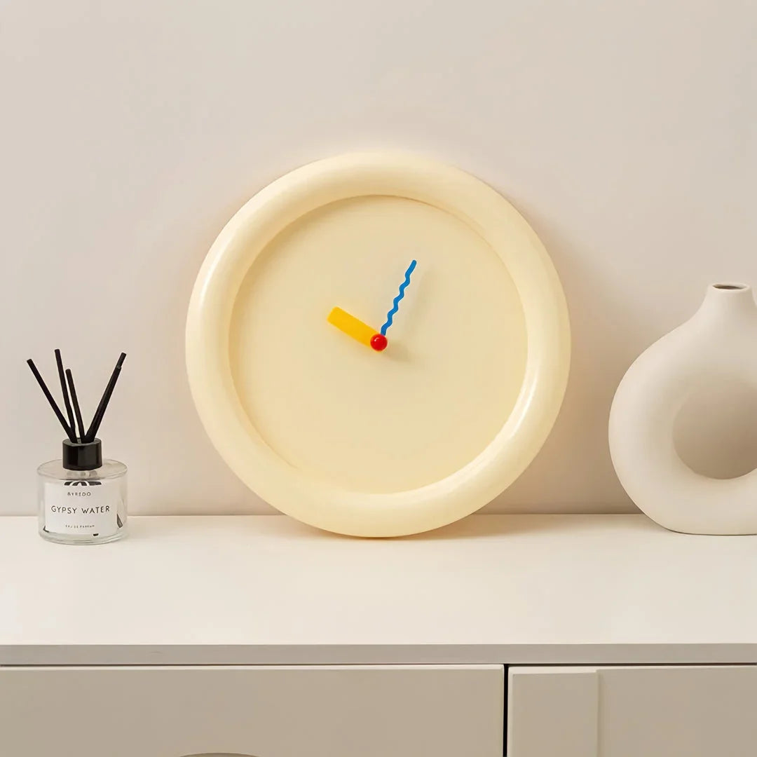 Chunky Frame Colorblock ABS Wall Clock
