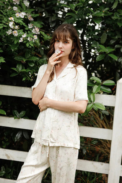 Silky Dainty Floral Cotton Sateen Pajama