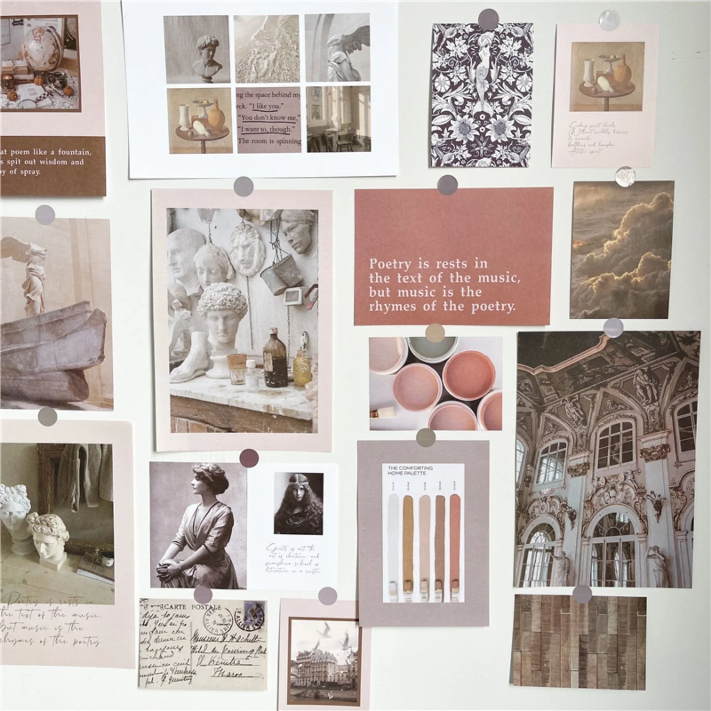 Vintage Academia Kraft Paper Wall Collage Kit