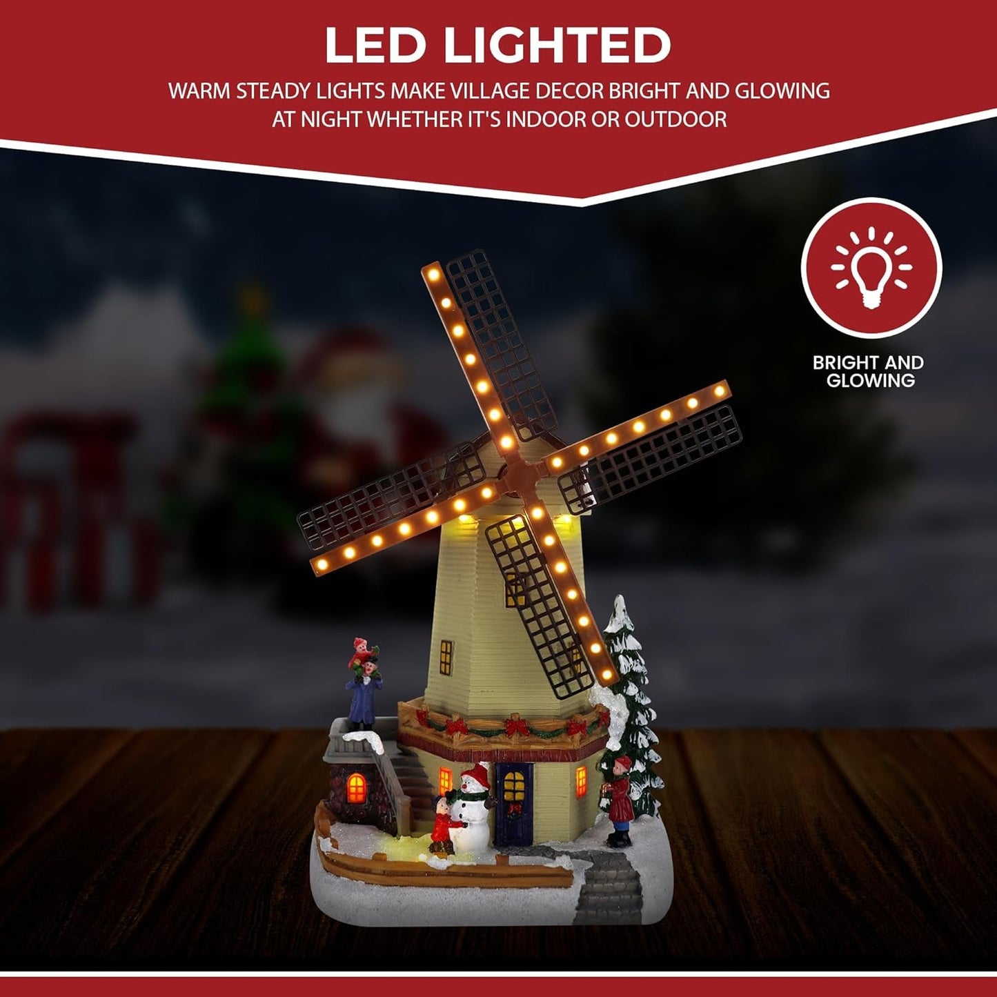 Christmas Village Windmill - Animated Pre-Lit Musical Winter Snow Village - Perfect Addition to Your Christmas Indoor Decorations & Christmas Village Display - a Thoughtful Gift for Your Loved Ones Collectible Buildings Collectible Buildings & Accessories Home & Kitchen Home Décor Accents Home Décor Products