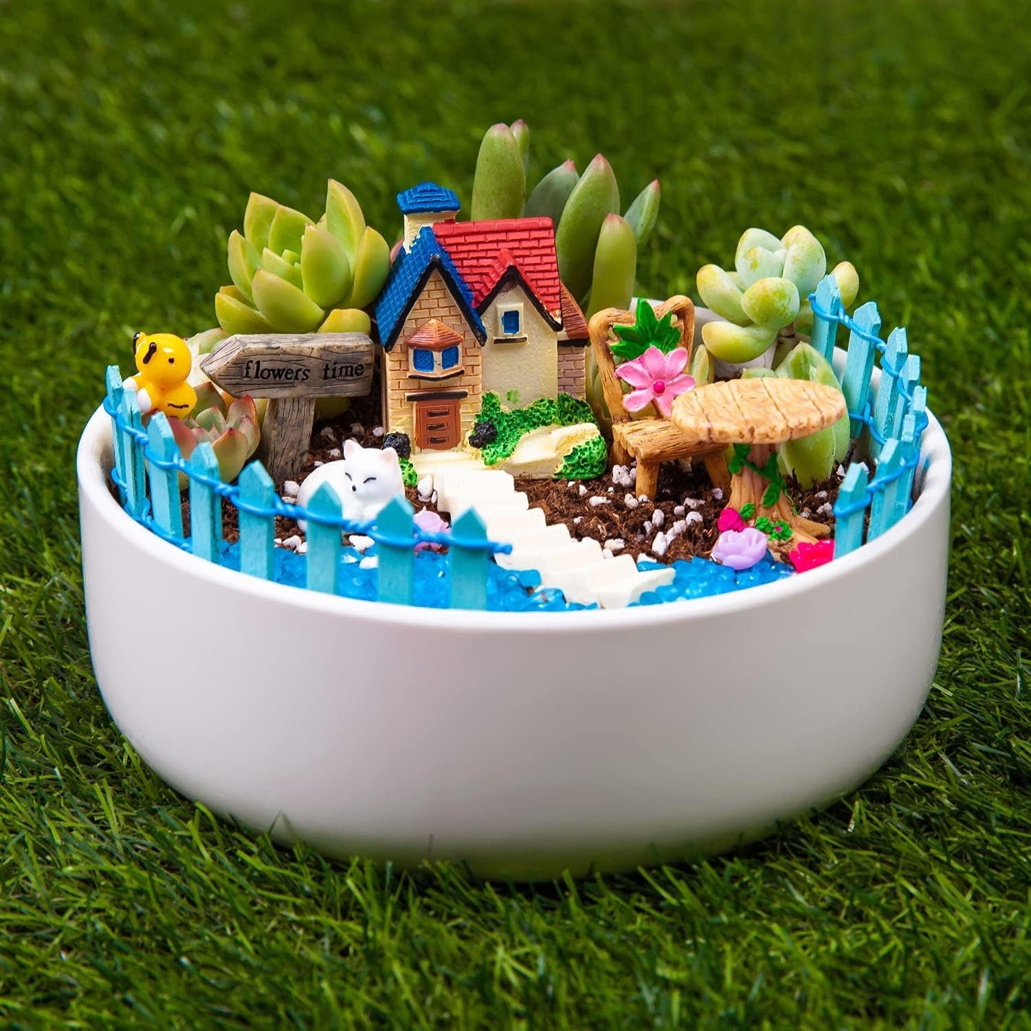 Fairy Garden Statues 95 Pieces Miniature Fairy Garden Kit Resin Mini Animal Figurine Micro Landscape Ornaments DIY Accessories for Garden Home Decoration Garden Sculptures & Statues Lawn & Garden Outdoor Décor Outdoor Statues Patio