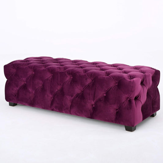 Christopher Knight Home Piper Velvet Ottoman, Fuchsia Furniture Home & Kitchen Living Room Furniture Ottomans