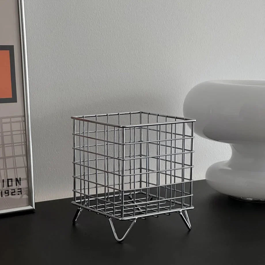 Minimalist Grid Metal Desktop Organizer