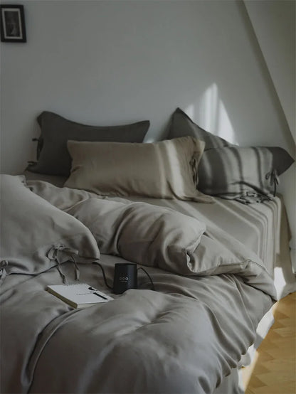 Silky Soft Tie Closure Tencel Bedding Set