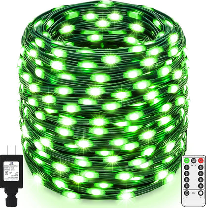 Outdoor Christmas String Lights 196Feet 500 LED Outdoor String Lights with Remote 8 Modes Green Wire String Lights Plug in IP65 Waterproof Indoor Outdoor DIY Tree Garden Patio Yard Decor Lighting & Ceiling Fans Outdoor Lighting String Lights Tools & Home Improvement