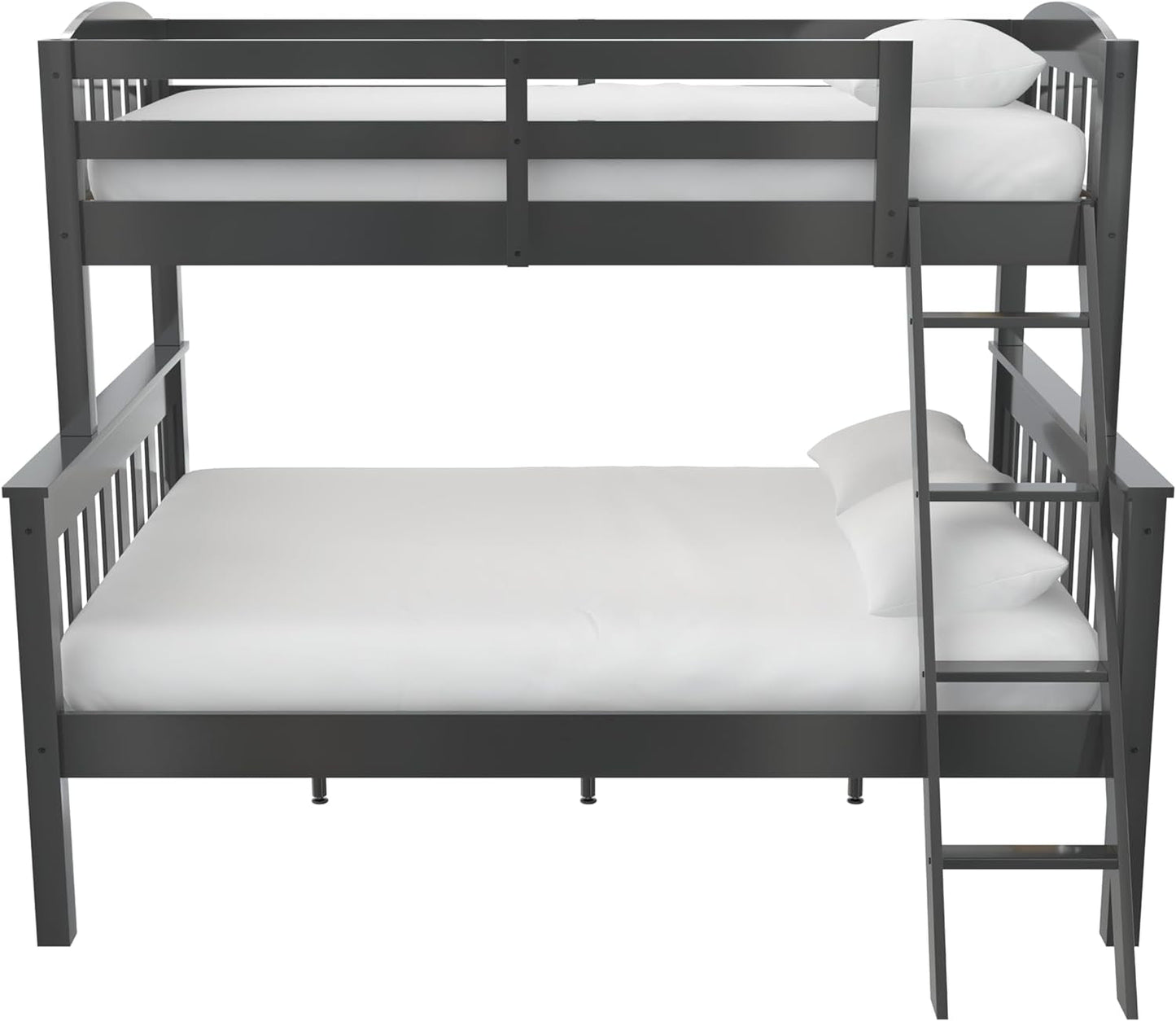 DHP Airlie Twin-Over-Full Bunk Bed with Ladder, Grey Bedroom Furniture Beds Frames & Bases Furniture Home & Kitchen