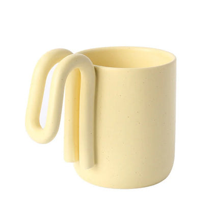Sculptural Loop Handle Frosted Ceramic Mug