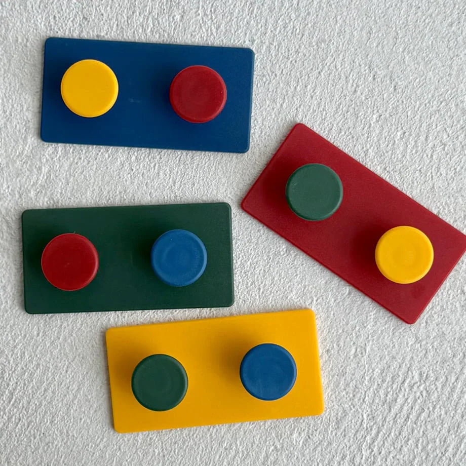 Matte Colorblock ABS Decorative Hooks 4 set
