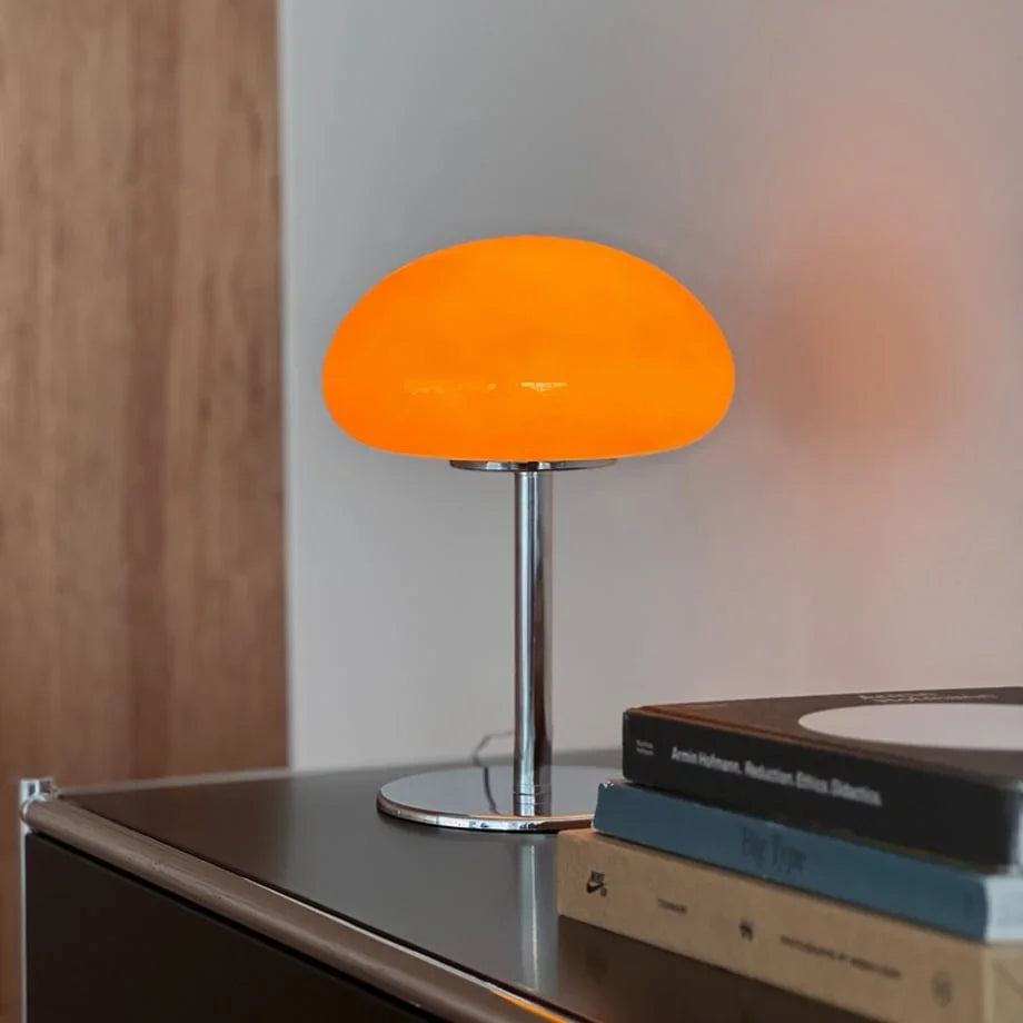 Glossy Dome Metal Mushroom Accent Lamp
